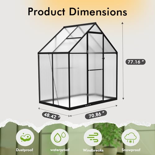 6X4FT Greenhouse with Thermometers (6×4 FT With Thermometers)