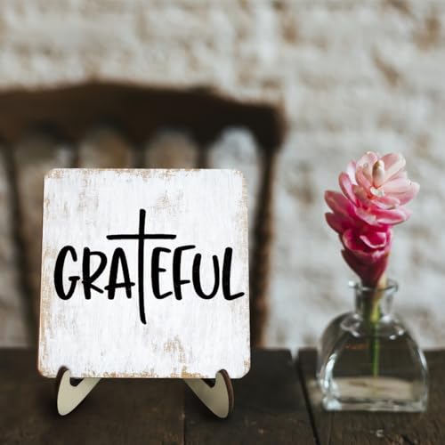 Inspirational Wood Sign Rustic Desk Decor Home House Office Work Table Desk Accessories Decorative Christian Religious Bible Verse Faith Decorations Office Supplies Living Room Cubicle Decor (3 Count)