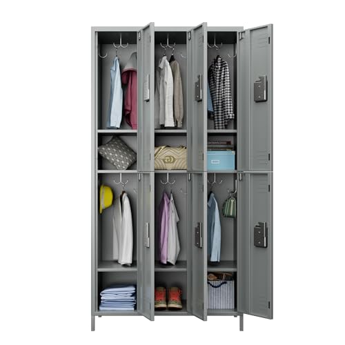 Metal Storage Locker for Employees (Light Grey / 6 Door)