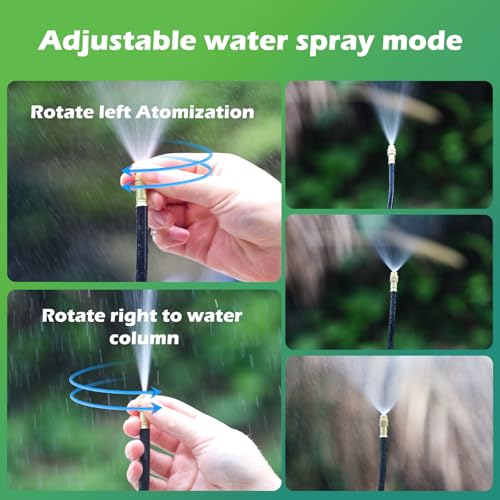 Drip Irrigation System 100 FT with 32 Nozzles (100 ft PU hose (1/4 in OD, 6mm))