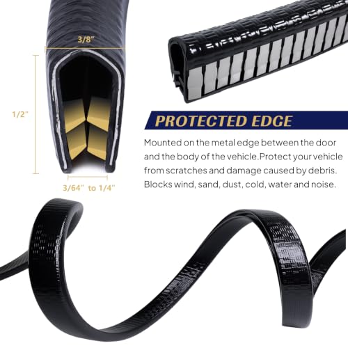 Edge Trim Black U Channel Weather Stripping Edge Protector 120FT (120Foot / Black)