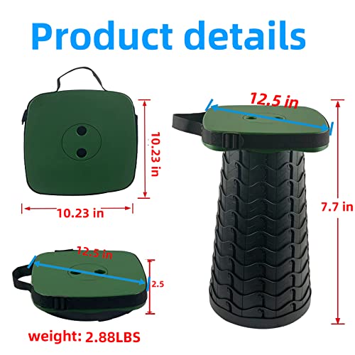 Collapsible Camping Stool with Seat Cushion & Nylon Bag (Green With Cushion)