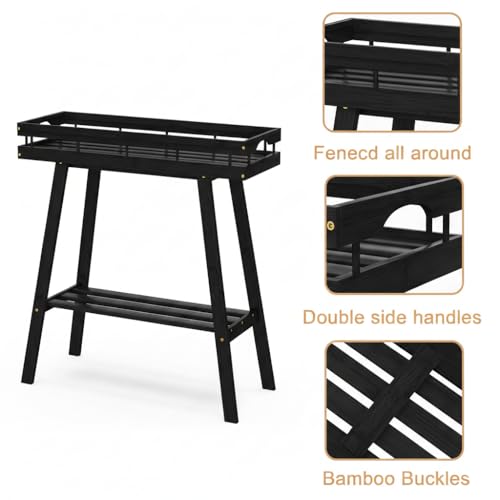 Bamboo Plant Stand Indoor (Bamboo Black)