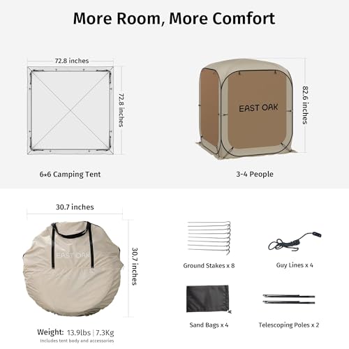 6×6 FT Pop Up Canopy Tent with Mesh (Beige / 6×6 FT)