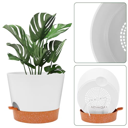 12 inch Plant Pots (2-12-12-white / 12 inch | 2PCS)