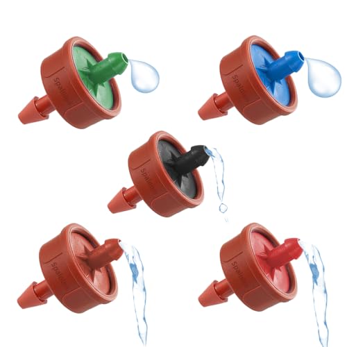 300PCS Mixed GPH Pressure Compensating Drip Irrigation Spot Watering Drippers (0.25/0.5/1/2/4 GPH / Mixed 300PCS)