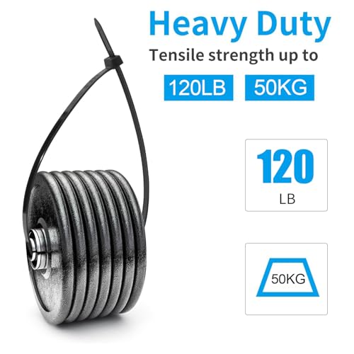 12 Inch Black Zip Ties Heavy Duty 250 Pack (250 Count)