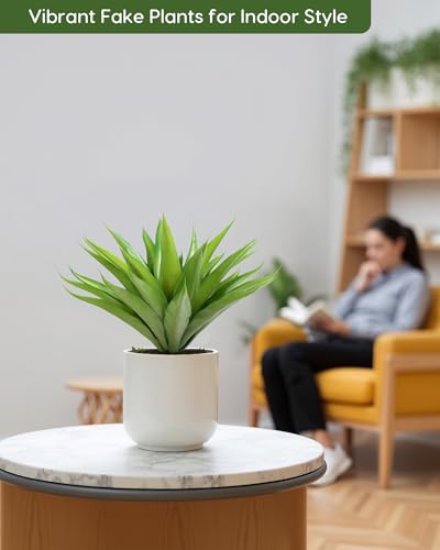 Outdoor Fake Agave Artificial Plant (Green-18 Inch-2 Pack)