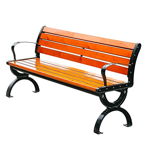 Outdoor Benches Cast Aluminum Preservative Wood 47IN (47IN(120CM))