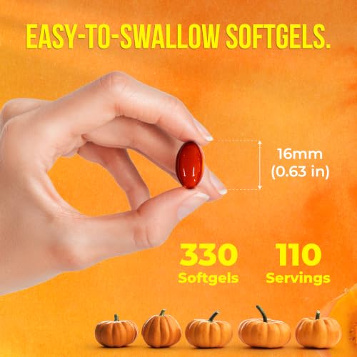 Premium 330 Pumpkin Seed Oil Soft Gels with Saw Palmetto (330 Count (Pack of 1))