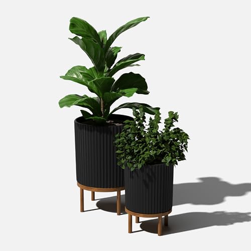 Demi Series Raised Duo Planters (Black/Brown / Bundle)