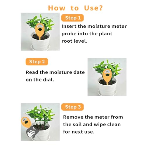 2 Pcs Green Soil Moisture Meter (ORANGE+ORANGE)