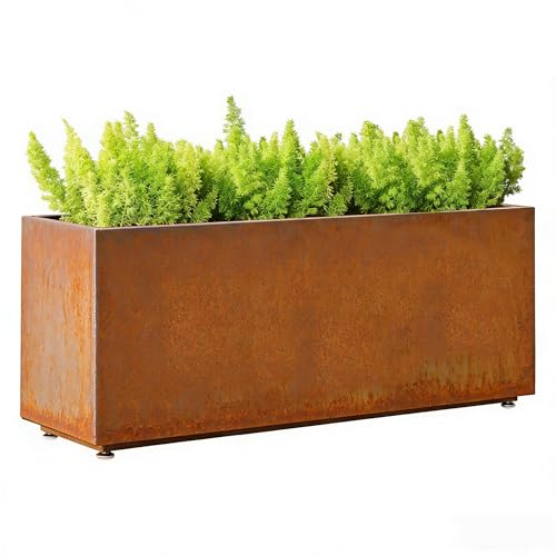 Corten Steel Style Planter Box 40Wx12Dx16H (40Wx12Dx16H / Rust)