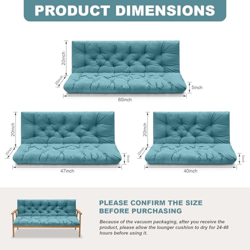 Outdoor Swing Cushions (Lake Blue / 60x 40 inches)