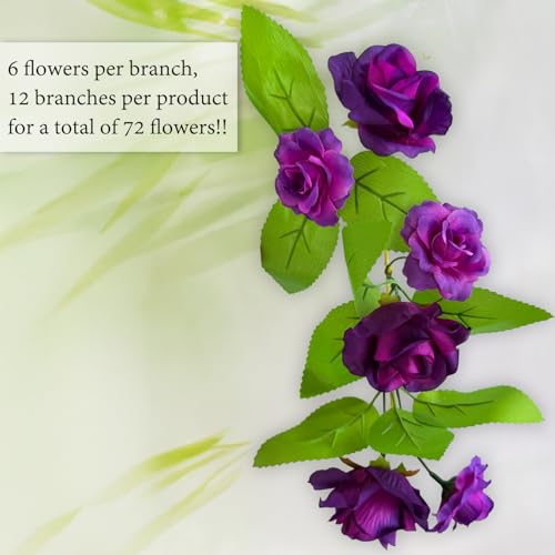 Expandable Fence Privacy Screen for Balcony Patio Outdoor (Branches -Purple Rose)