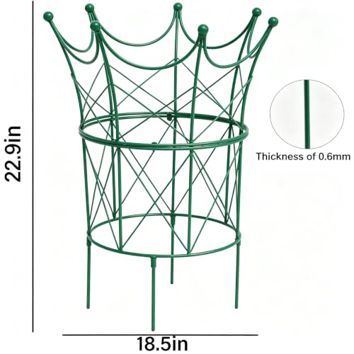 22.9" Peony Cage Sturdy Metal Plant Support for Peonies & Dahlias (Green / 22.9"x18.5")
