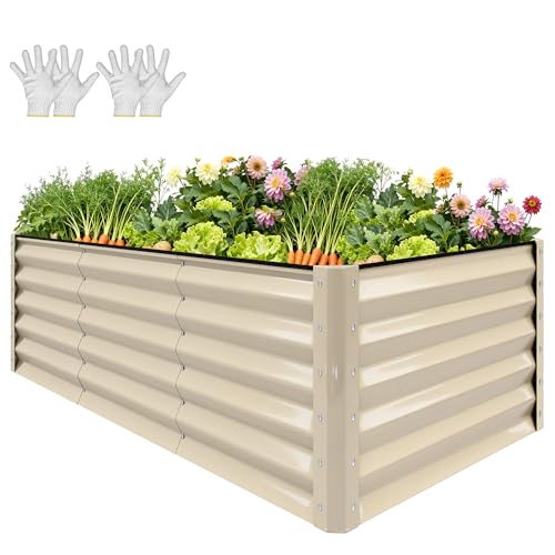 8x4x3ft Large Raised Garden Bed Kit (Cream Yellow / 8x4x3ft)