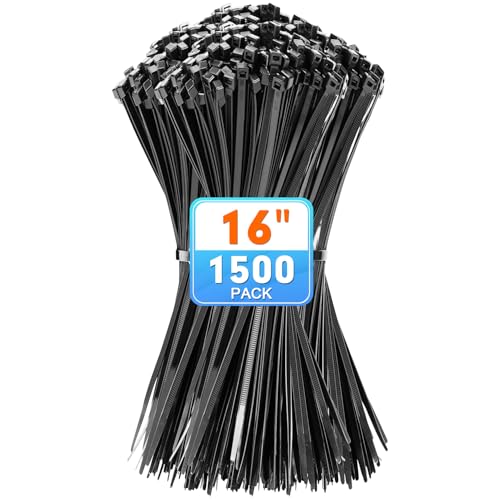 16 Inch Black Nylon Zip Ties (16" (50lb))