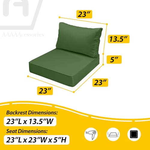 Outdoor Chair Cushions (Dark Moss Green / 23"x23"x5" / 23"x13.5")