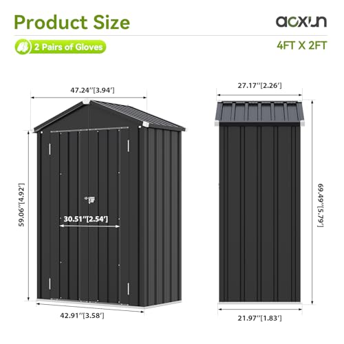 Vertical Outdoor Storage Cabinet 3.5’x2’ with Floor & Shelves Black (Black / 3.5'x2')