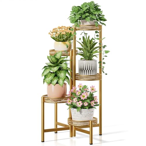 Gold Plant Stand Indoor Outdoor (GoldFlower / 5-tiers)