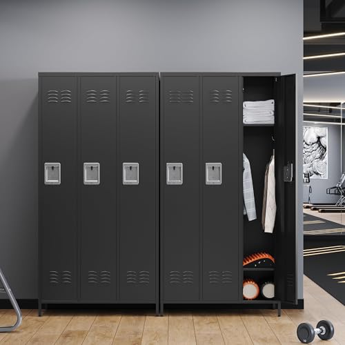 Metal Lockers for Employees (3 Door / Black)