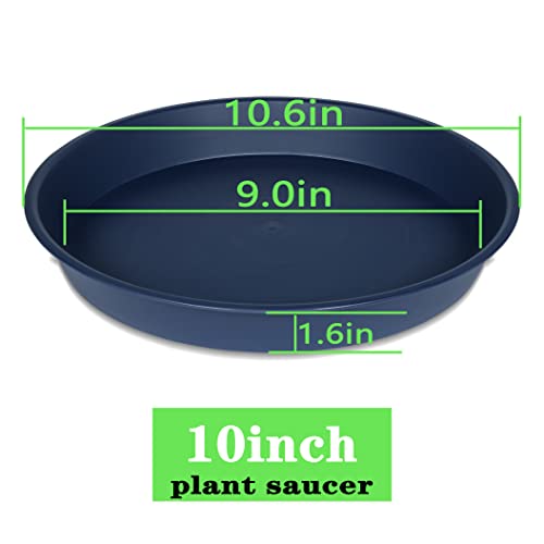 2 Pack of 10 inch Plant Saucer Gray (10" (2 pack) / Blue)