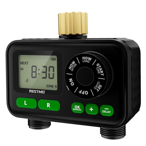 2 Zone Programmable Sprinkler Timer for Outdoor Hose Faucet (2 Zone / 1 Pack)