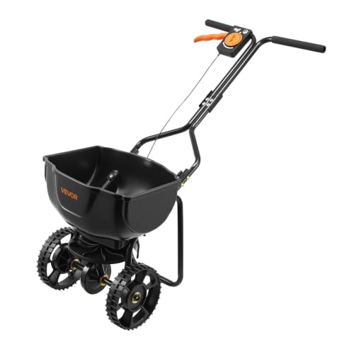 Broadcast Spreader 15 lbs Capacity Hopper Walk (15LB / Black)