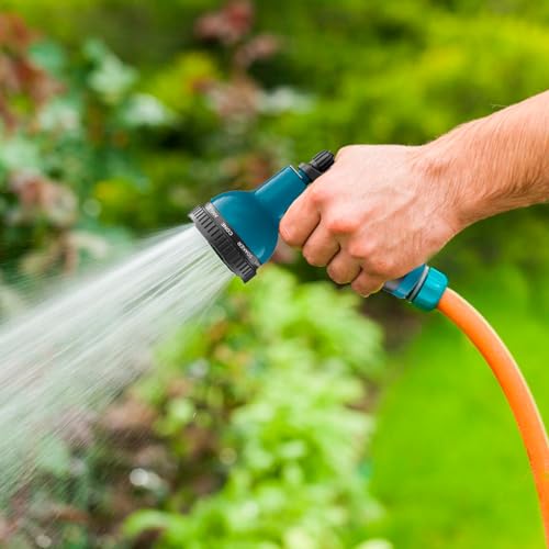 Garden Hose Nozzle Sprayer 10 Watering Patterns Spray Nozzles Heavy Duty Hose Head Lightweight Hose Attachment 2 Pack (Blue Black)