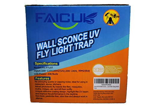 Wall Sconce Fly Light Trap for Capturing Flies (white)