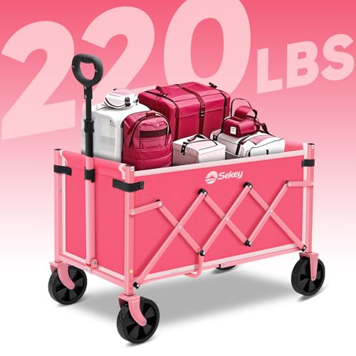 Lightweight Collapsible Wagon (Pink / 220 lbs)
