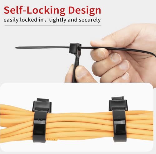 Zip Ties 20 Inch 50 Pcs Extra Long Cable Ties Heavy Duty (Black / Black Zip Ties 20 Inch)