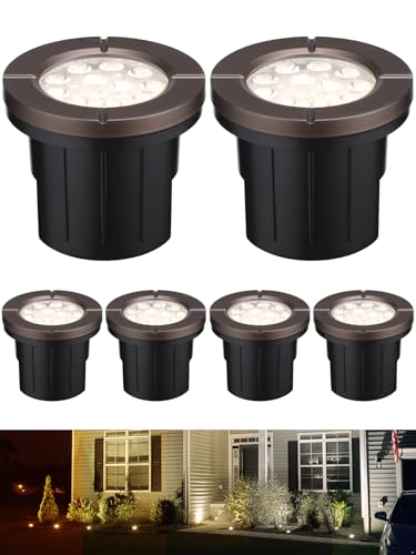 6 Pack Dia. 4 Inch 5CCT Well Lights Flat Top Oil Rubbed Bronze (Oil-Rubbed Bronze)