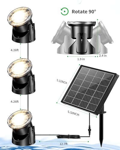 Warm White Solar Pond Lights (3 Warm White Lights-Solar Powered)