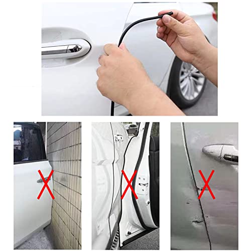 Car Door Edge Guards Self Adhesive Rubber U Channel Edge Trim Metal Edge Protection Guard for Most Car Doors (5 Foot)