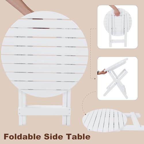 Outdoor Wooden Side Table (R-white-1)