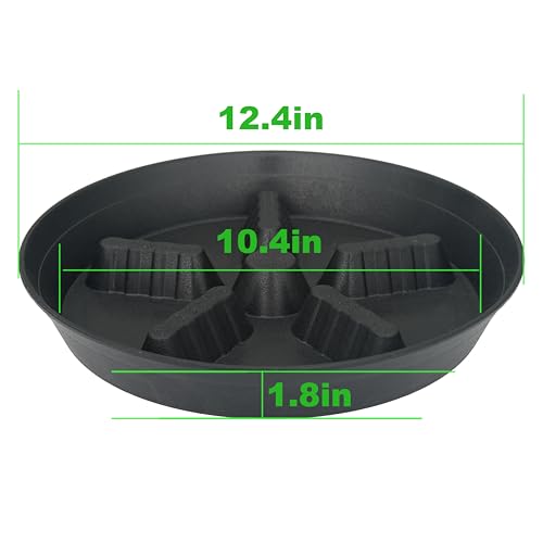 2 Pack Plant Saucer 12 inch (12"-2 Pack / Black)