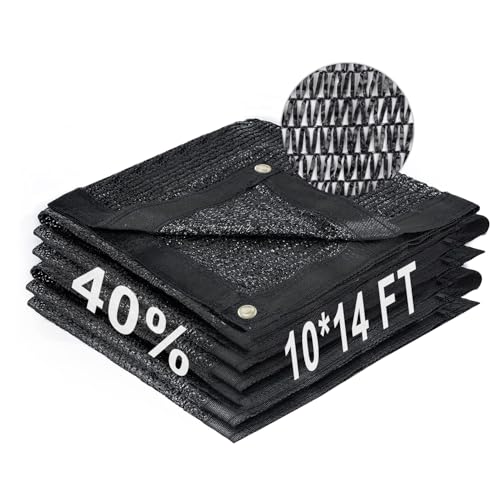 Shade Cloth for Garden (10FTx14FT / 40% Shade-Black)