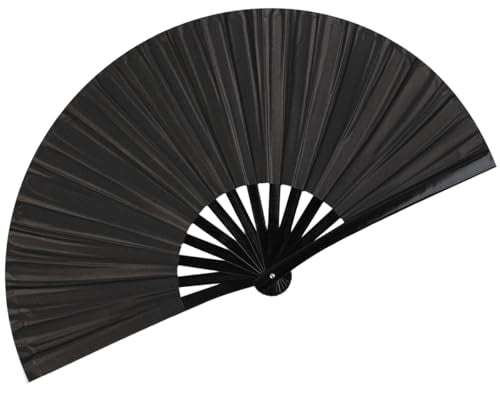 Large Folding Hand Fan for Line Dance (Black)