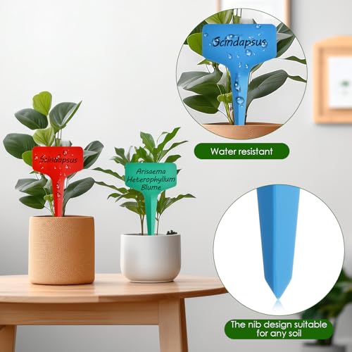 Plant Labels 120pcs with Garden Plant Markers Pen of Outdoor Waterproof (Color T-120 pcs)