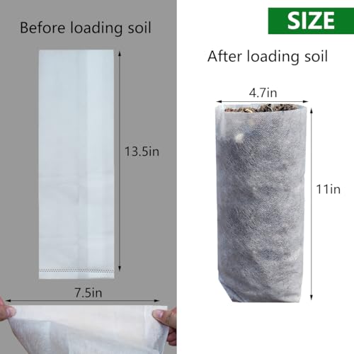 50 Pcs 13.5" H Deep Nursery Grow Bags (50 Count)