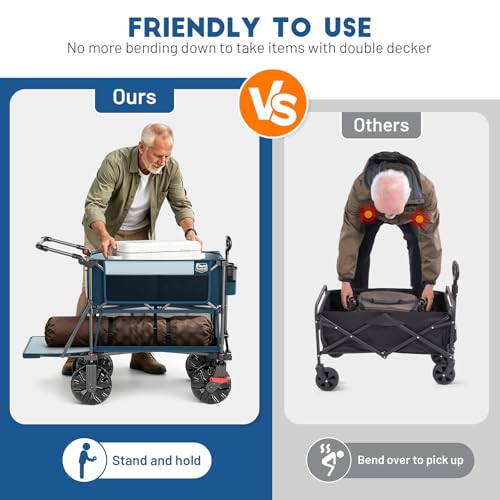 Push & Pull Double Decker Wagon (Blue / With Push Handle)