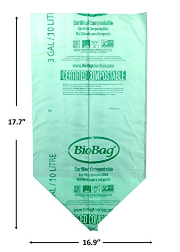 3 Gallon Compostable Food Scrap Bags by BioBag (100 Count)