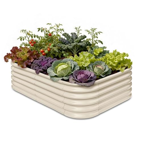 6x4x1.5ft Galvanized Raised Garden Bed (Beige / 6x4x1.5ft)