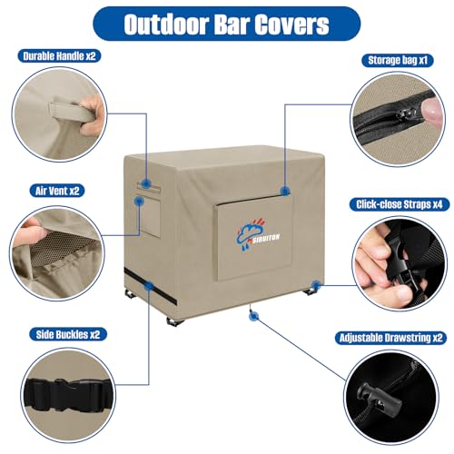 600D Outdoor Bar Cart Cover for 52" Portable Outdoor Table