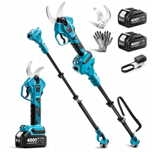 2-in-1 Pole Pruning Shears 1.6'' Cut, 20V Cordless, 4.9-9 ft Reach (Electric Blue)