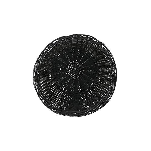 Wicker Waste Basket with Willow Weave and Plastic Liner (Black)