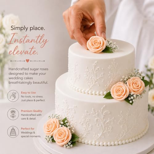 Edible Rose Topper (Peach)