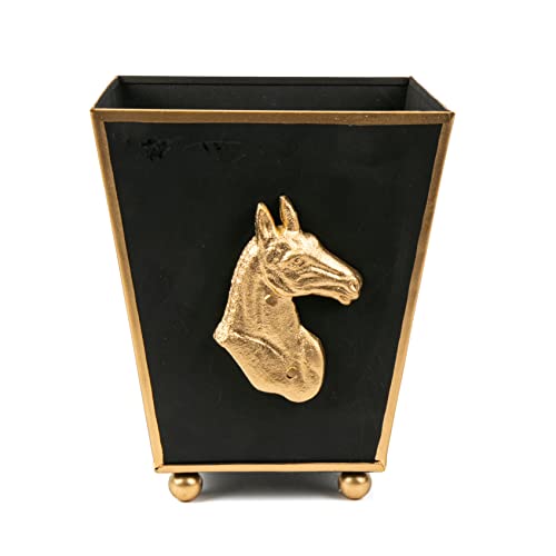 Brass Planter (Black Gold Horse / Square)